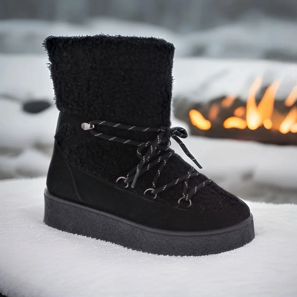 Black Rain Snow Winter boots